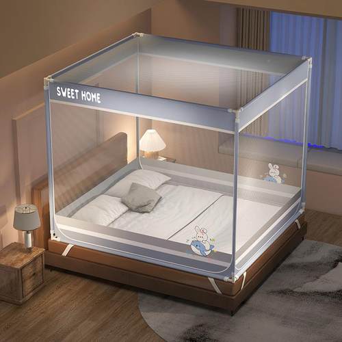 2025新坐床蚊帐儿童家门用卧室防蒙古包三开1米8床1.5款m2403防摔