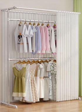 镀钢锌晾加厚CD100391管衣架落简地立式室内新款卧室阳台易挂帘双