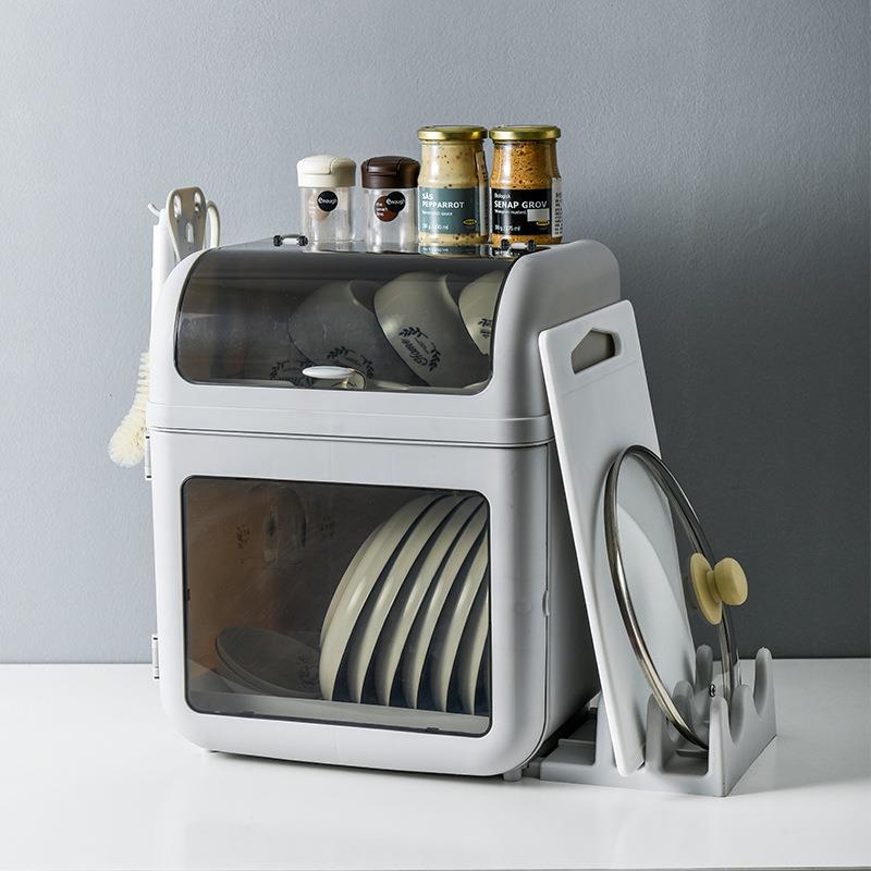 餐具收纳放碗筷收盒箱带纳盖碗架塑料沥水碗柜尘家防用XZZ厨房置