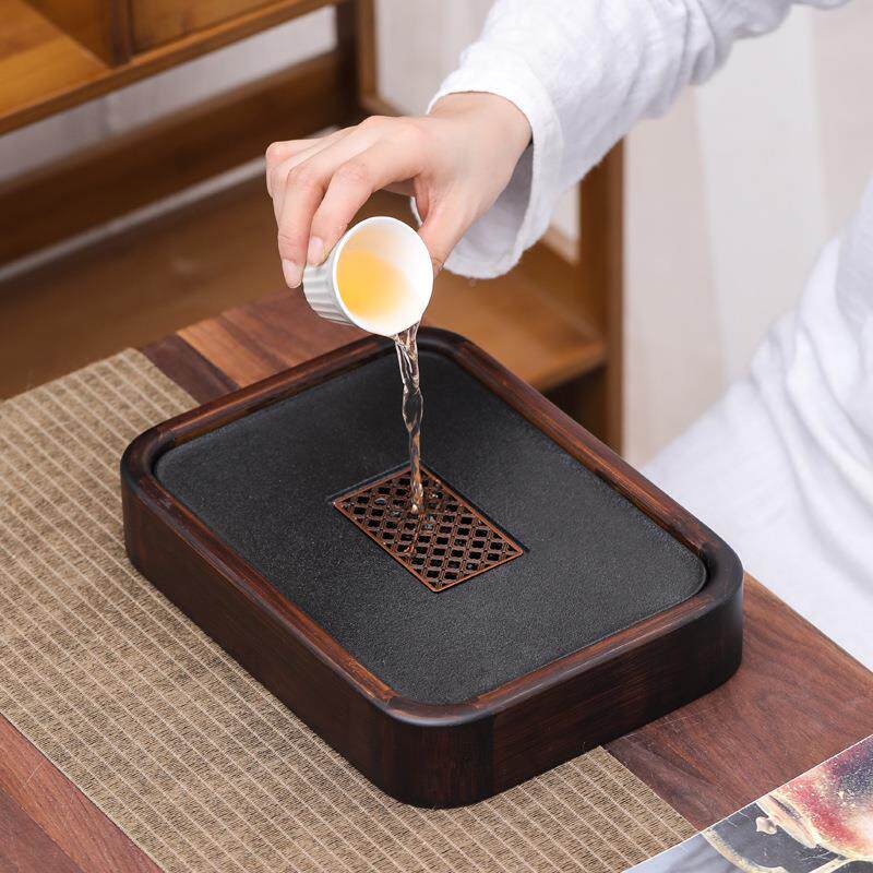 陶海瓷茶盘家用沥水圆形托盘简茶约储PY-8542具水式小型台功夫茶