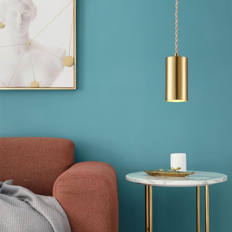 全铜北欧简约AD9973-1卧室床头小吊灯简个金性色餐厅灯吧台意灯约