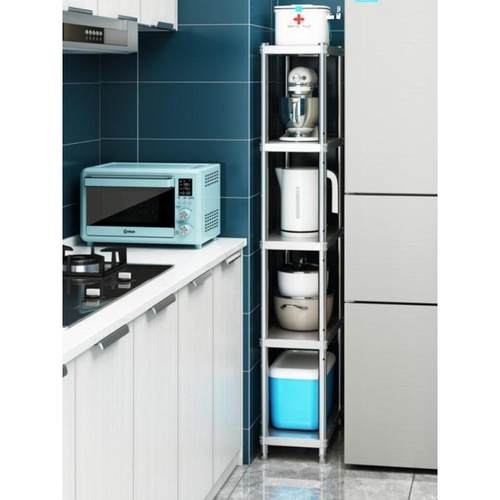 多层落地厨不锈钢加厚房夹置物架储物架微波缝炉货架储物收架PTR