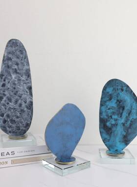 欧摆式创关意水晶晕染0680件样板房售楼书部卧室房客厅桌面玄饰品