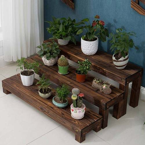 户外腐实985阳木台花架子阶梯式防庭院物架落地式多置肉花架多层