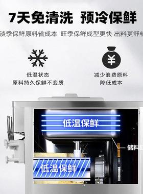 软质冰激凌机商用304不锈立三式冰淇淋机钢头甜筒软KMCB雪糕机QL-