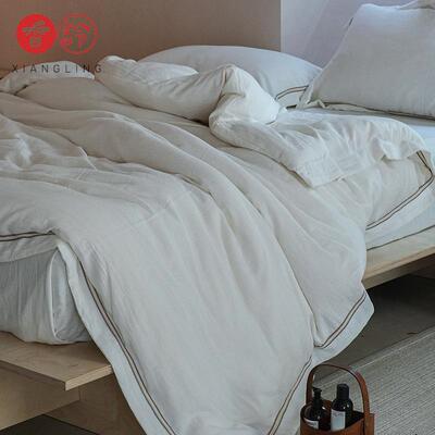 出口棉麻天丝亚麻单床件四套床被套上日式简约2025款全棉ltao8163