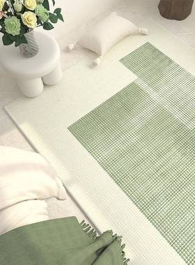 5加L长条床边地毯绿色客厅地毯卧A室厚床前沙F7677J7J发茶毯飘窗