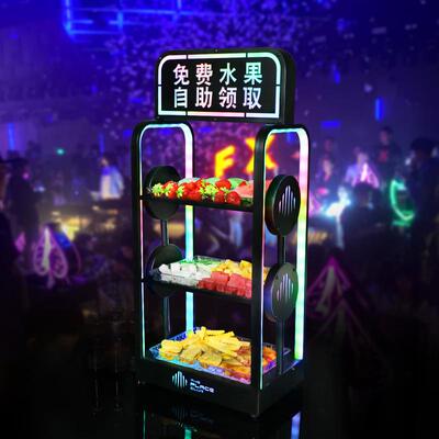 酒吧光发果盘架L碟ED创发光小吃铁艺3695KTV广告展示三层水果意拼