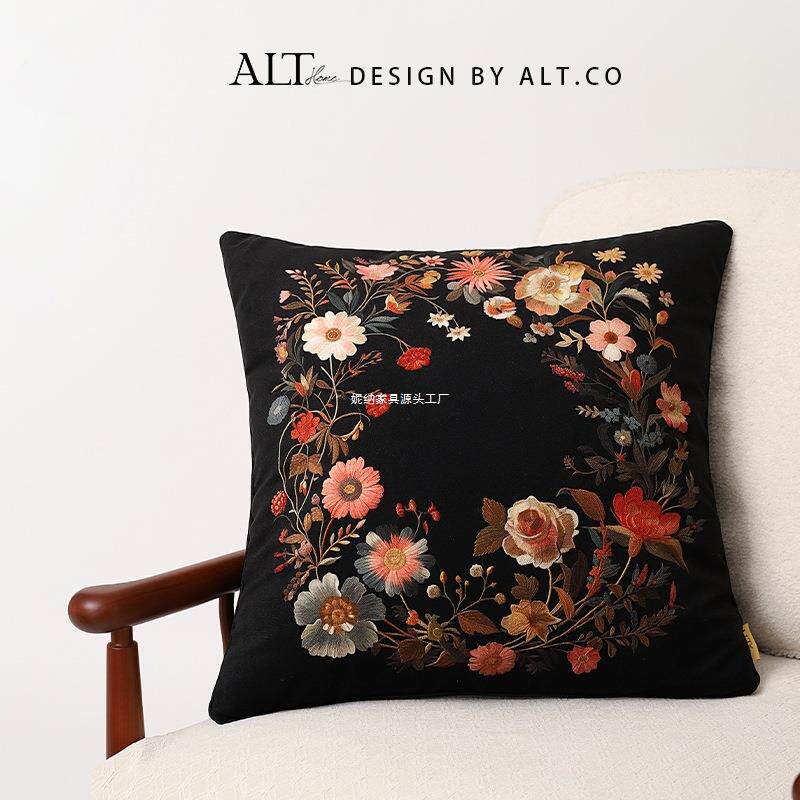 复WSDLKAAD古抱枕含套不芯沙发客厅奢感靠垫长方轻形腰枕靠拆枕头