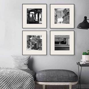 黑白尚摄影C-552人物装饰时画术现代客厅衣帽组合挂画小众复古艺