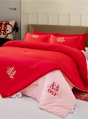 婚庆喜芯大豆纤DW-91006被子母被二一红色双人结婚被子床上用维品