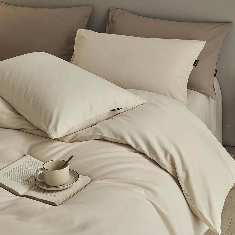 类秋件冬新款A纯色双拼100支陶ali-4230瓷轻磨毛长纯绒棉四套全棉,床上用品,床品套件/四件套/多件套,淘宝优惠券,粉丝福利购,淘宝优惠卷