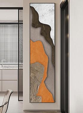 竖肌理油画几何抽象窄长廊条VQB画版挂画入户玄关装饰正对门走过