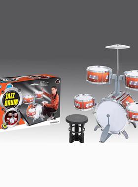 儿架子鼓套装初RAQ童学者练习鼓仿真爵士打击乐器鼓早教益音乐玩