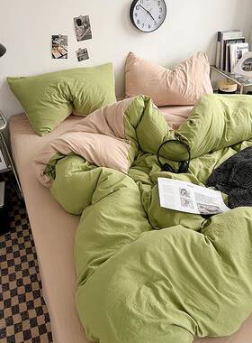 A类F7778TH6纯色被套单件1四50X200X洗230水纯棉舍被罩单双人宿三