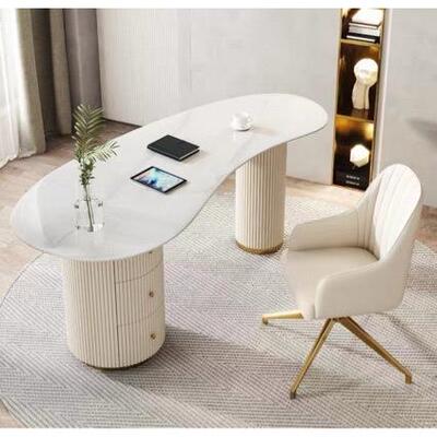 轻岩板书桌奢写字台代设计老板办公桌电脑现桌医美接诊PNH桌咨询