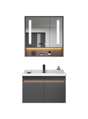 卫间浴室柜组体合陶生瓷一洗漱台0F7679T98小户型6cm灰色实木50洗