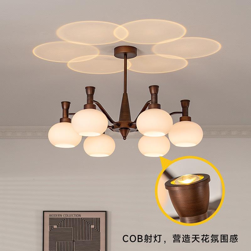 法式中古风厅吊温馨浪感漫氛围投影灯高76级侘客寂复灯古主卧室吊