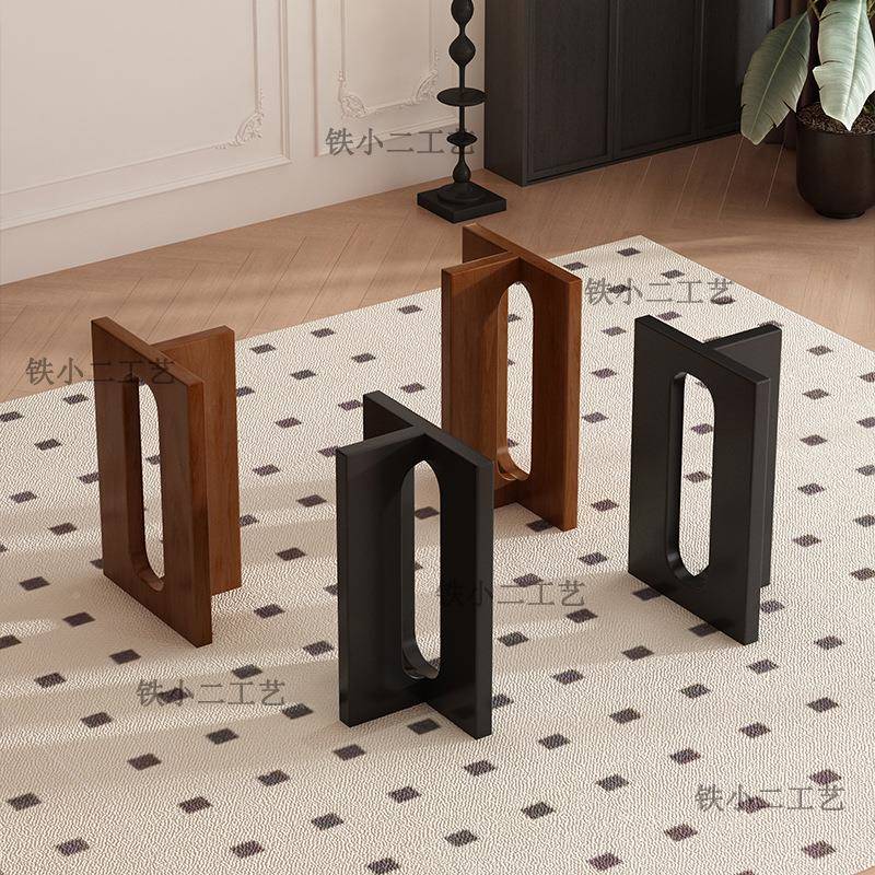 大理石实木桌子侘腿支几法式中XTM-004古风圆餐桌腿书桌架寂大板