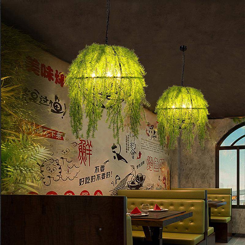 个性乐音餐绿馆植吊灯酒吧植物装饰灯绿植灯吧小酒花草氛围灯工业