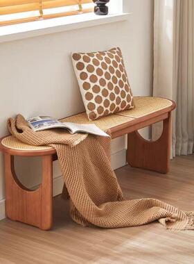 北欧现中古风小户型代客39466厅家实用餐厅民宿酒店尾木藤编餐椅