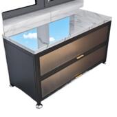 厨能房岩板置物落地多层微波炉边柜收纳架储餐物柜ZMH多功橱柜