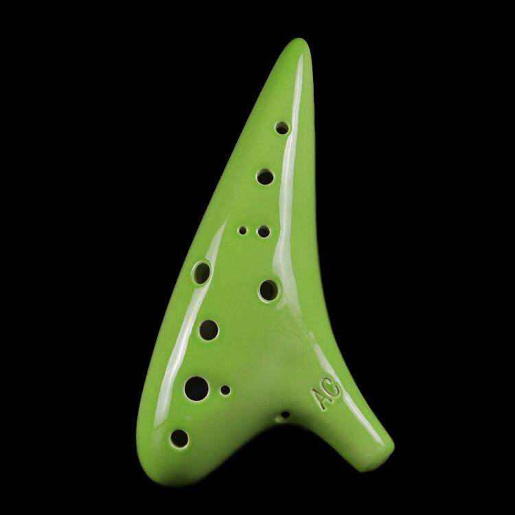 新品色釉陶教笛12孔二音DQJC调AC陶瓷制作学演奏十孔陶笛厂中家