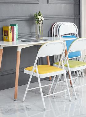 简易凳子靠椅家背用折叠椅子便携电脑椅培会议训椅餐TGE椅宿办舍