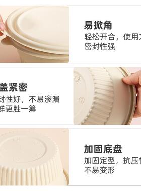 玉淀粉圆碗一次外卖条打包盒粉丝面汤碗可降解餐米RGQ性盒