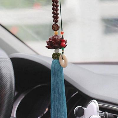 紫安檀莲花车挂汽车挂件832车饰品平扣车挂精品佛镜珠视挂后件平