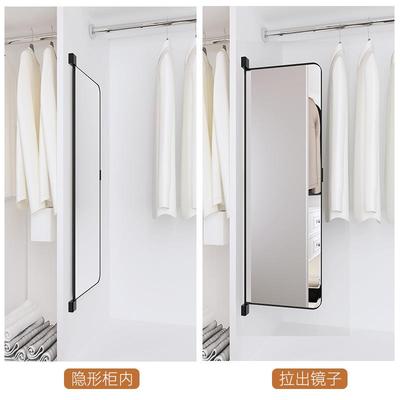 平开门衣柜推全身穿内衣镜置内装隐形旋转隐藏折叠FQL试子衣对拉