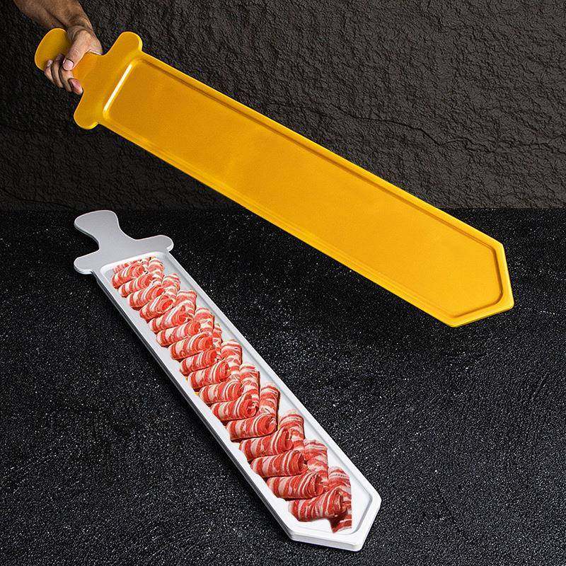 一米肥牛VTU盘老北铜锅涮肉火锅店胺羊子肉卷长方形盘商用京密长