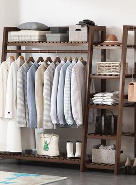 实木10397落地衣架加粗立式卧室简物易衣架多功能帽衣柜衣服置架