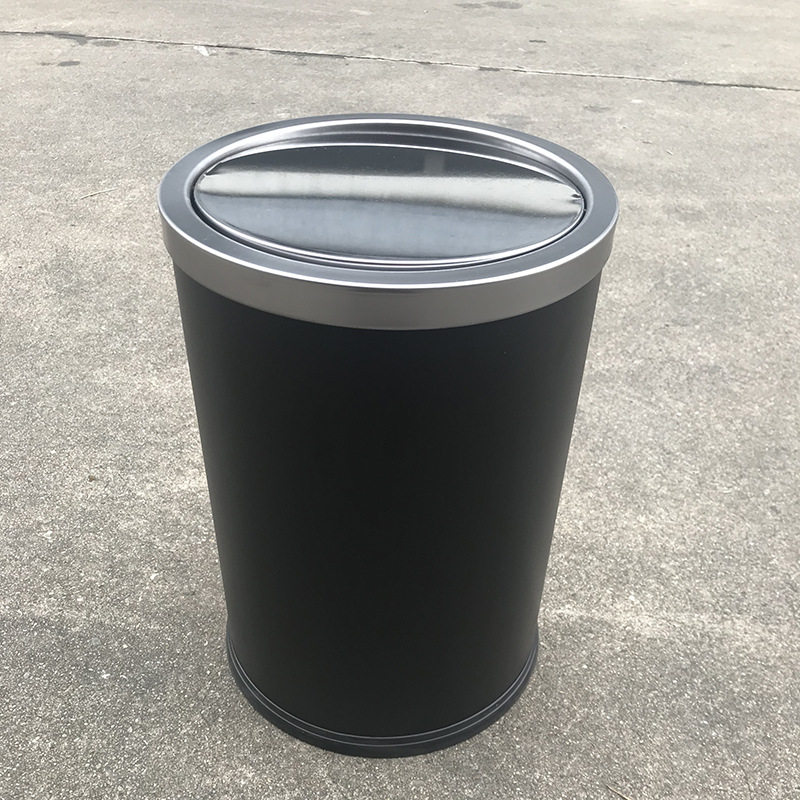 小号翻盖黑色垃圾桶房间桶GPX-205A客厅酒店房间时尚垃圾桶