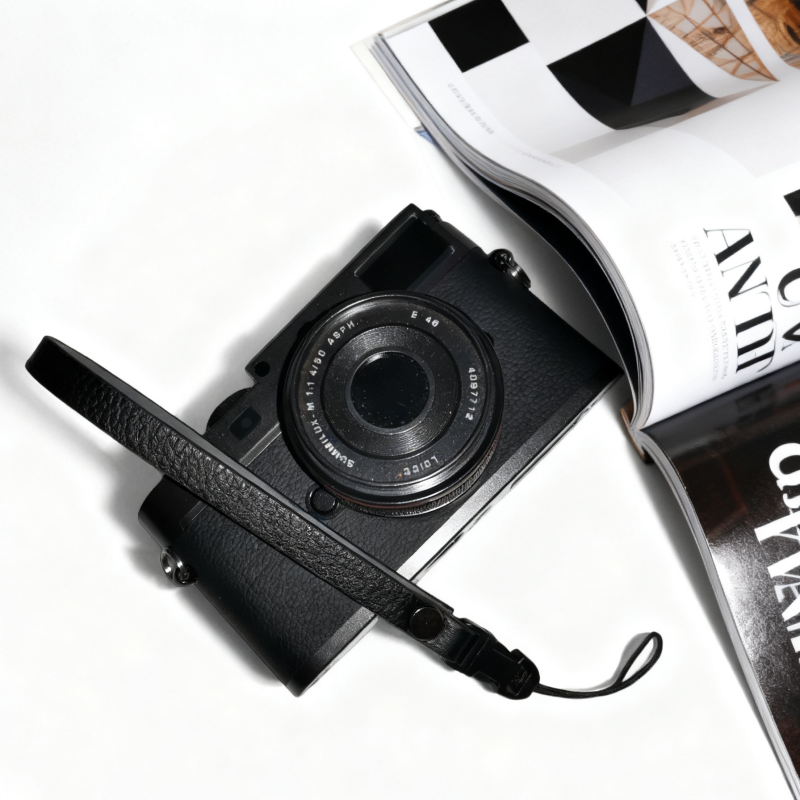 真皮相机手腕带快拆手挂绳适用于理光GR3/GR2/索尼zv1黑卡手腕绳4