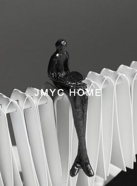 轻奢高STB级金属物办摆件样板柜房售楼处客厅人电视书房公室软装