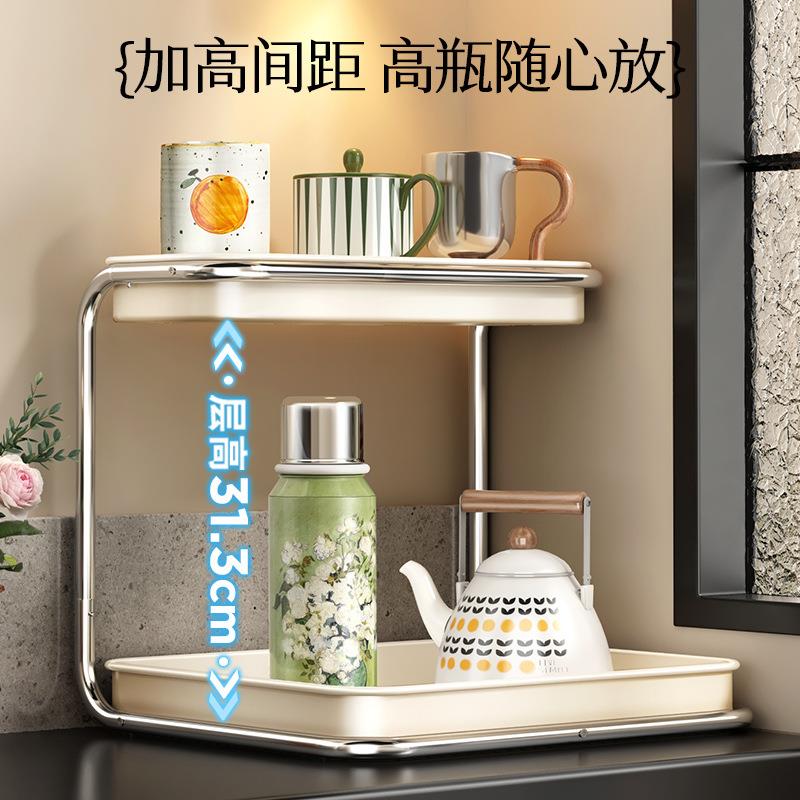 定制杯架子收8291纳置物架高级感轻沥水盘一体桌奢上面托转角餐桌