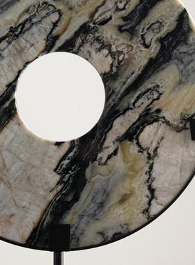 中式轻奢高感大理石平安新扣摆件FVC办公室样板间店酒展厅级玄关