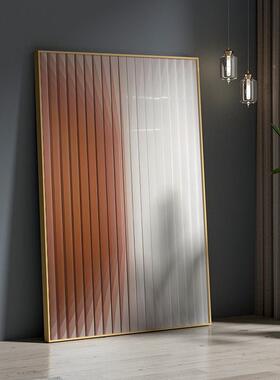 现代轻奢EM-1410客厅玄关背装竖饰画橙色简约抽象简笔景墙壁幅版