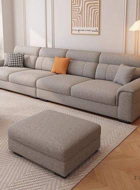 奶油风雪尔棉麻布艺沙发客户型小52947简约厅转角贵尼妃组合可拆
