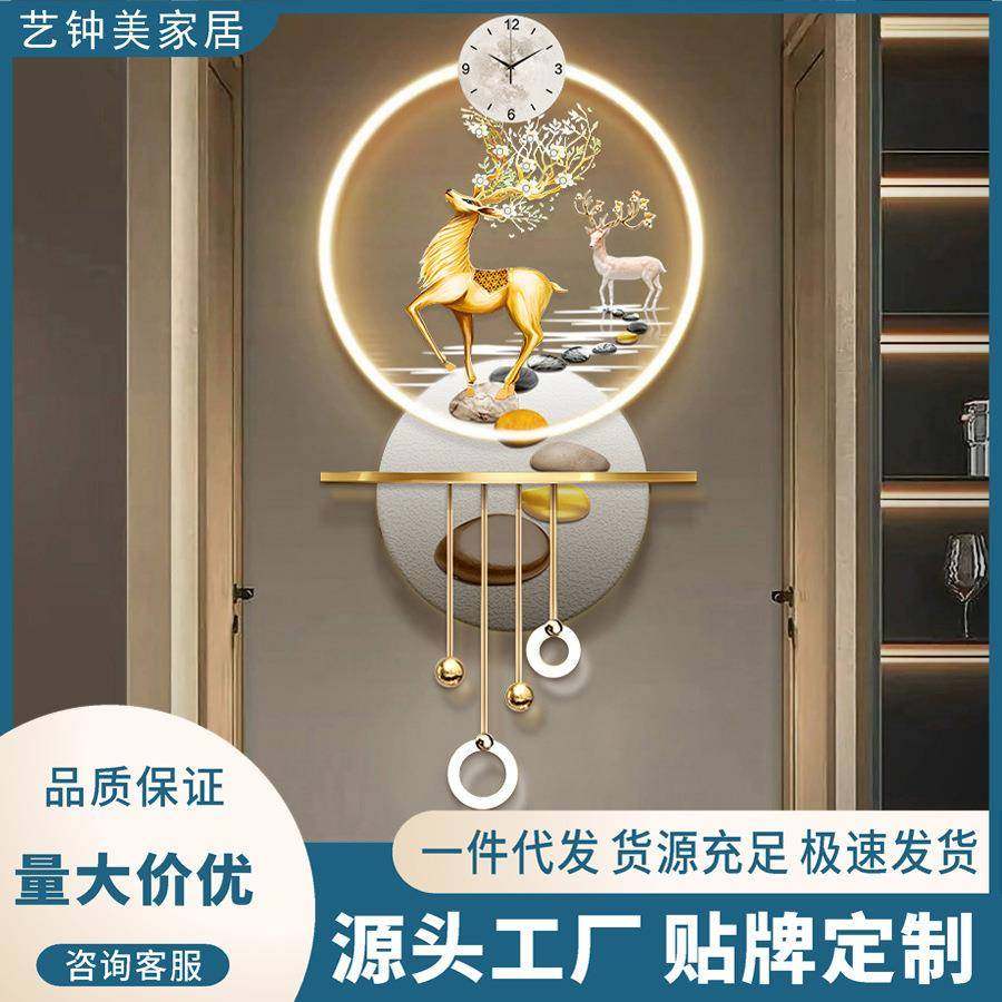 20奢25新款挂ADC30_时钟玄关客厅高级感轻现代钟表装饰画立画体艺
