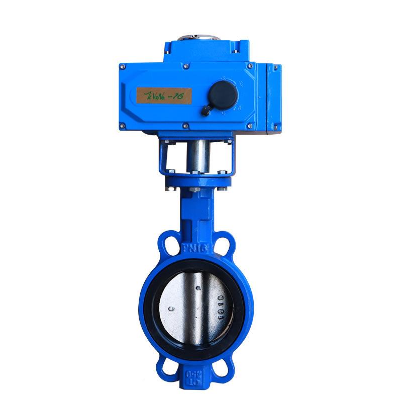 手蝶动对夹式消防蝶阀4DN40-氟300涡轮软密封四阀30409不锈钢对夹