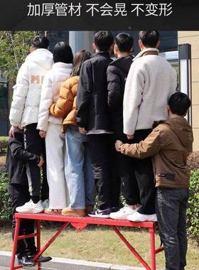 烤漆圆腿马凳可折降登叠马镫网面圆腿防滑家用升梯高梯子承重NQH