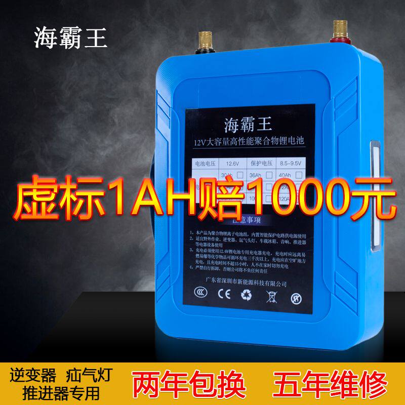 国标足容锂电池12V大容量60ah100ah12V锂电池动力12伏铝电瓶防水
