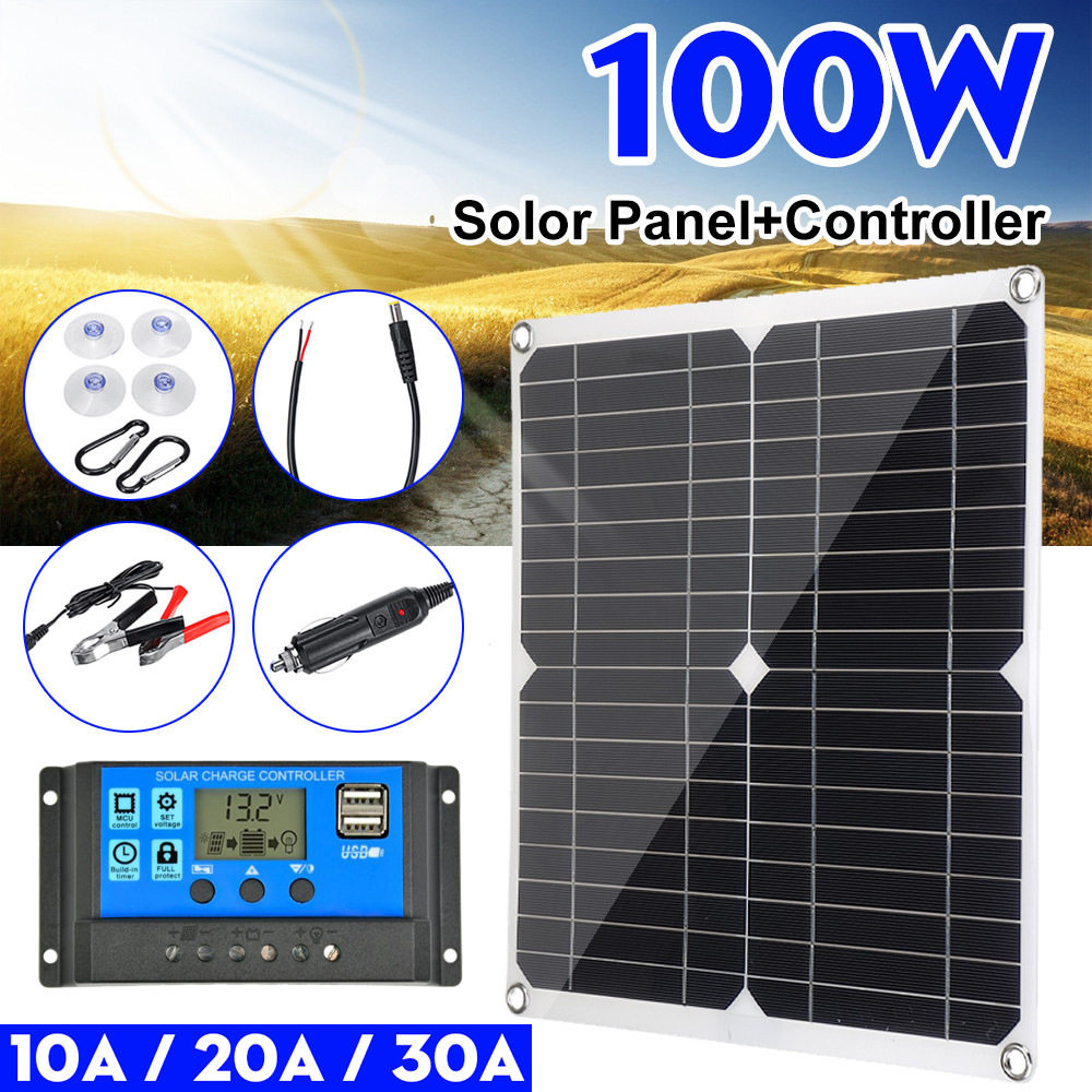 25W太阳能板双USB18V/5V带控制器光伏电池系统SolarPanelDua