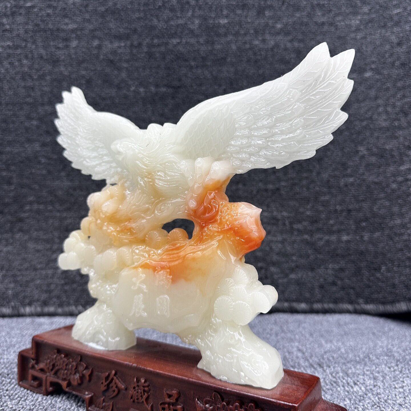 批发仿寿山石大鹏展翅摆件树脂大展鸿图家居办公摆件工艺品