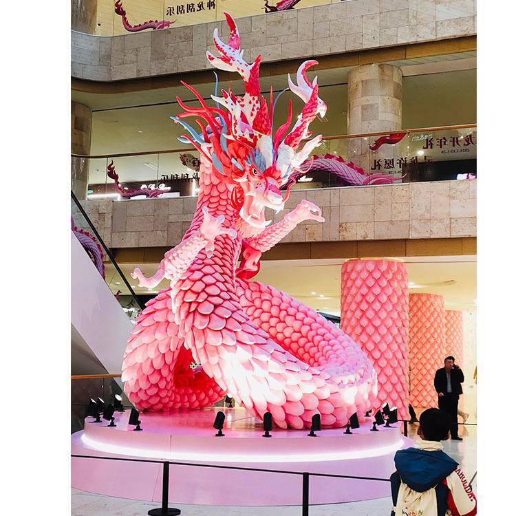 2024龙年南京德基广场商场美陈雕塑龙泡沫雕像摆件龙年吉祥摆件
