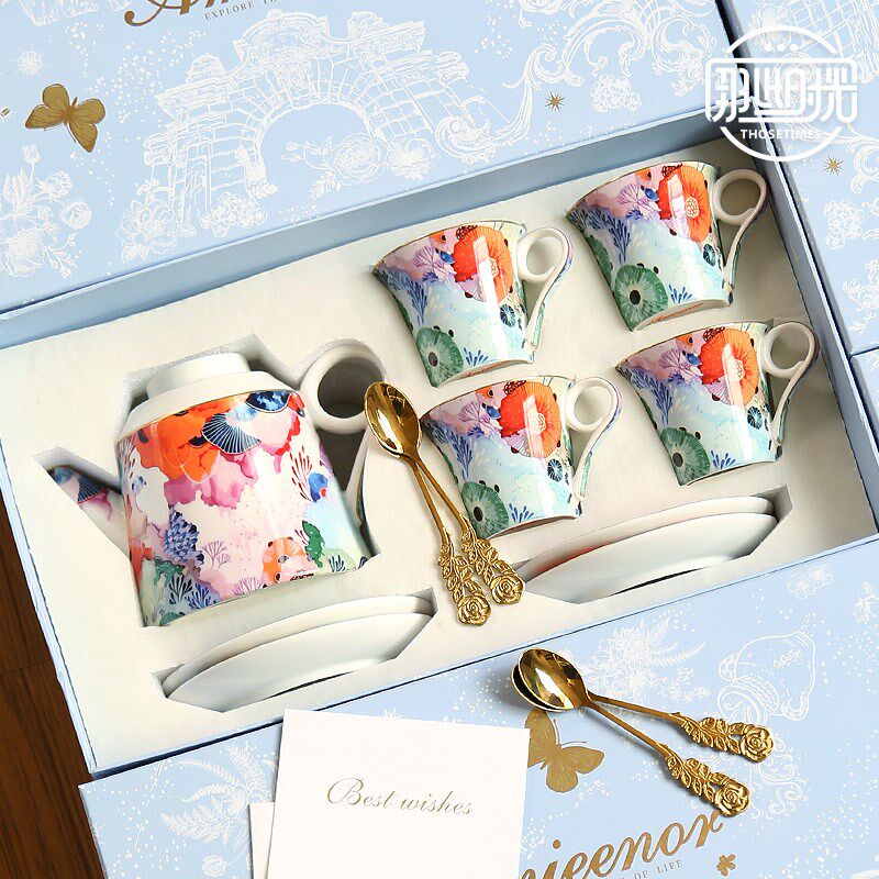 英式下午茶具咖啡杯精致套装礼盒陶瓷茶具欧式高档复古咖啡具杯碟