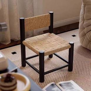 实木矮凳凳AD0301子藤小板家凳中古风客凳厅脚凳用沙发简编约入户