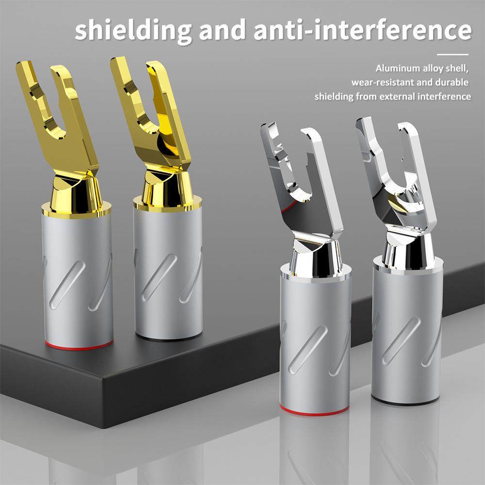 Monosaudio紫铜镀金音箱喇叭线Y插头免焊香蕉Y叉功放音响接线端子,农用物资,其他肥料,淘宝优惠券,粉丝福利购,淘宝优惠卷